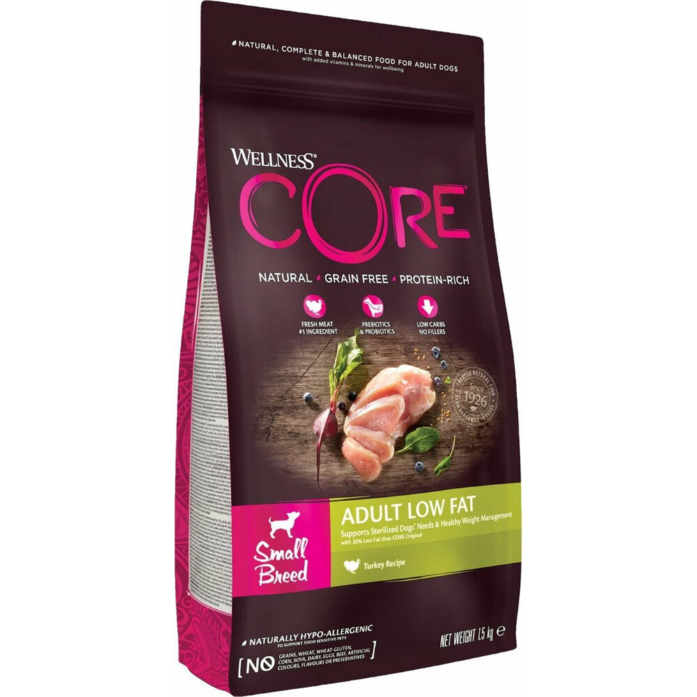 4x Wellness Core Hondenvoer Small Healthy Weight Kalkoen1,5 kg