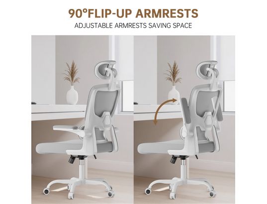 RATTANTREE - Fauteuil de bureau Chaise d’ordinateur pivotante grise