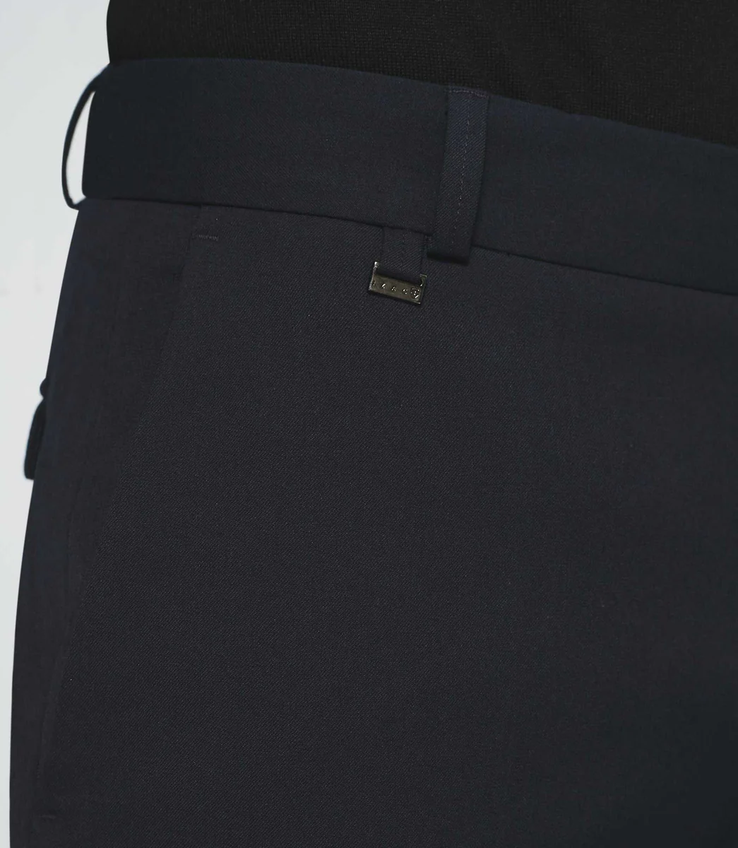 Pantalon ville uni bi-stretch marine FAOR