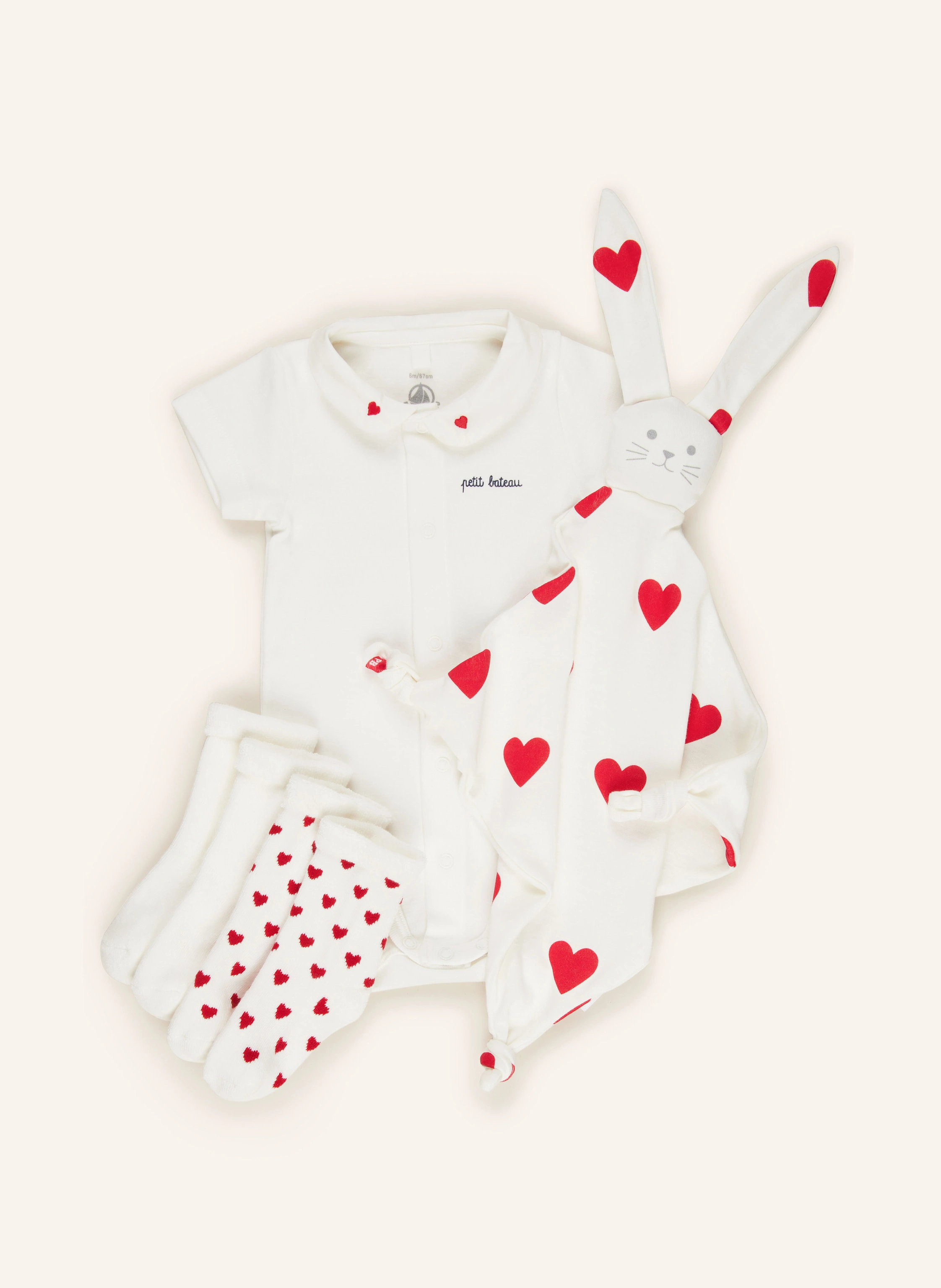 PETIT BATEAU Set: Body, Socken und Schmusetuch