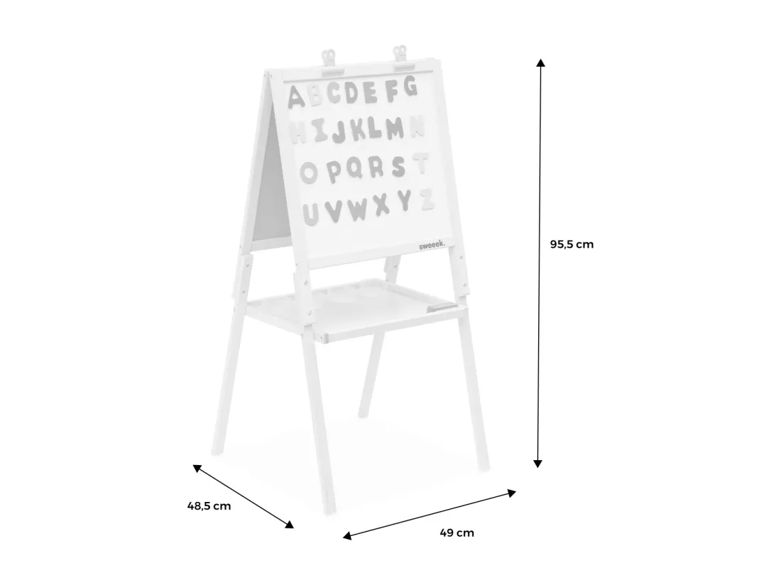 Tableau double face en bois pour enfant. craie et tableau blanc avec accessoires fournis