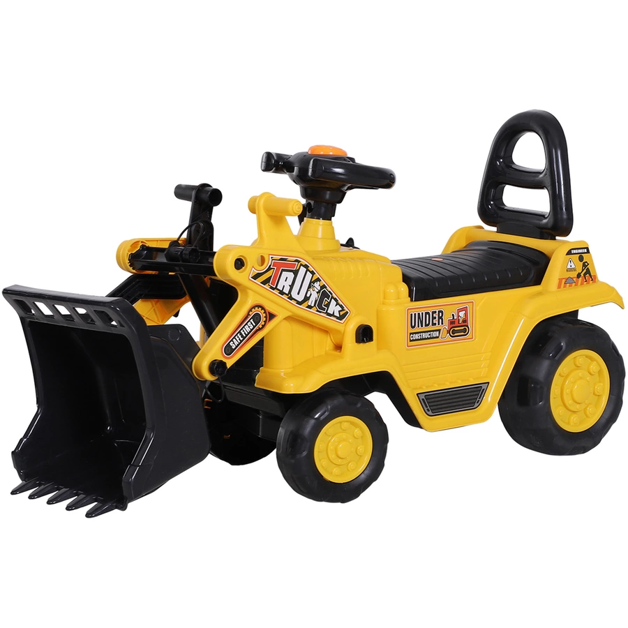 HOMCOM Trettraktor mit Stauraum gelb