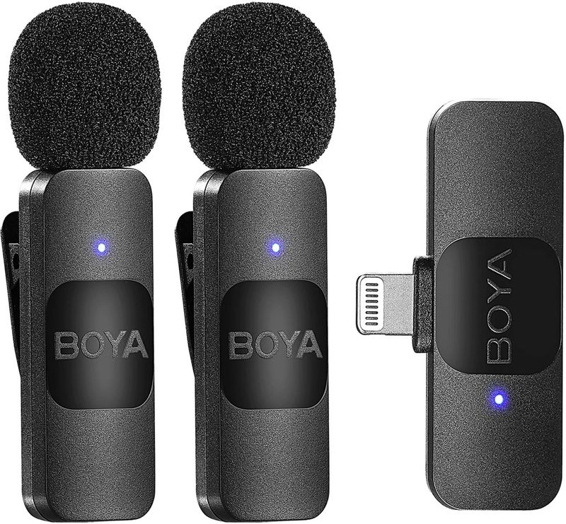 BOYA BY-V Professionele draadloze lavalier-minimicrofoon voor iPhone iPad Android Live-uitzending Gaming-opname Interview Vlog