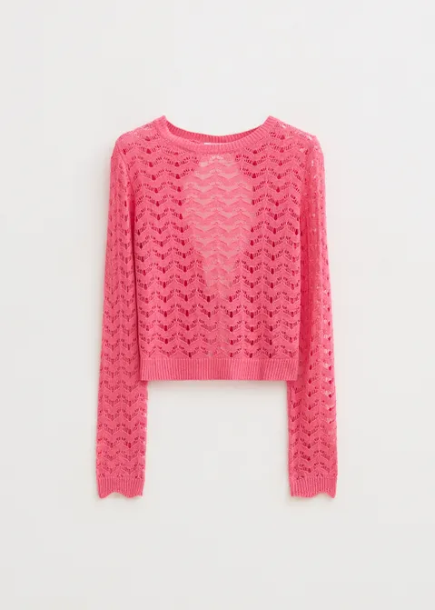Trui met opening op de rug roze (ROS.HOT)