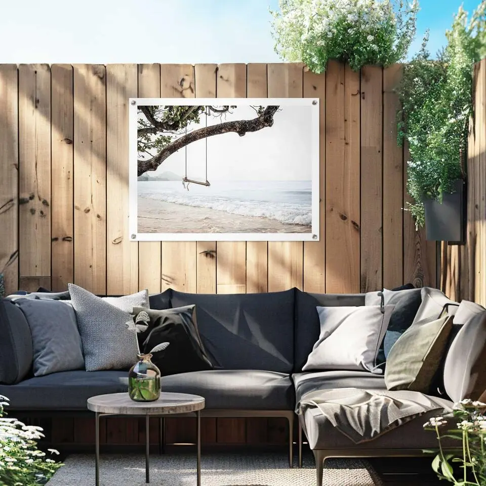 Tuinposter Strand - 60x80cm - Blauw