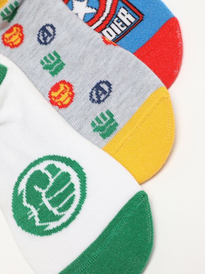 Pacote com 3 Meias Invisíveis Os Vingadores MARVEL - Diversas Cores