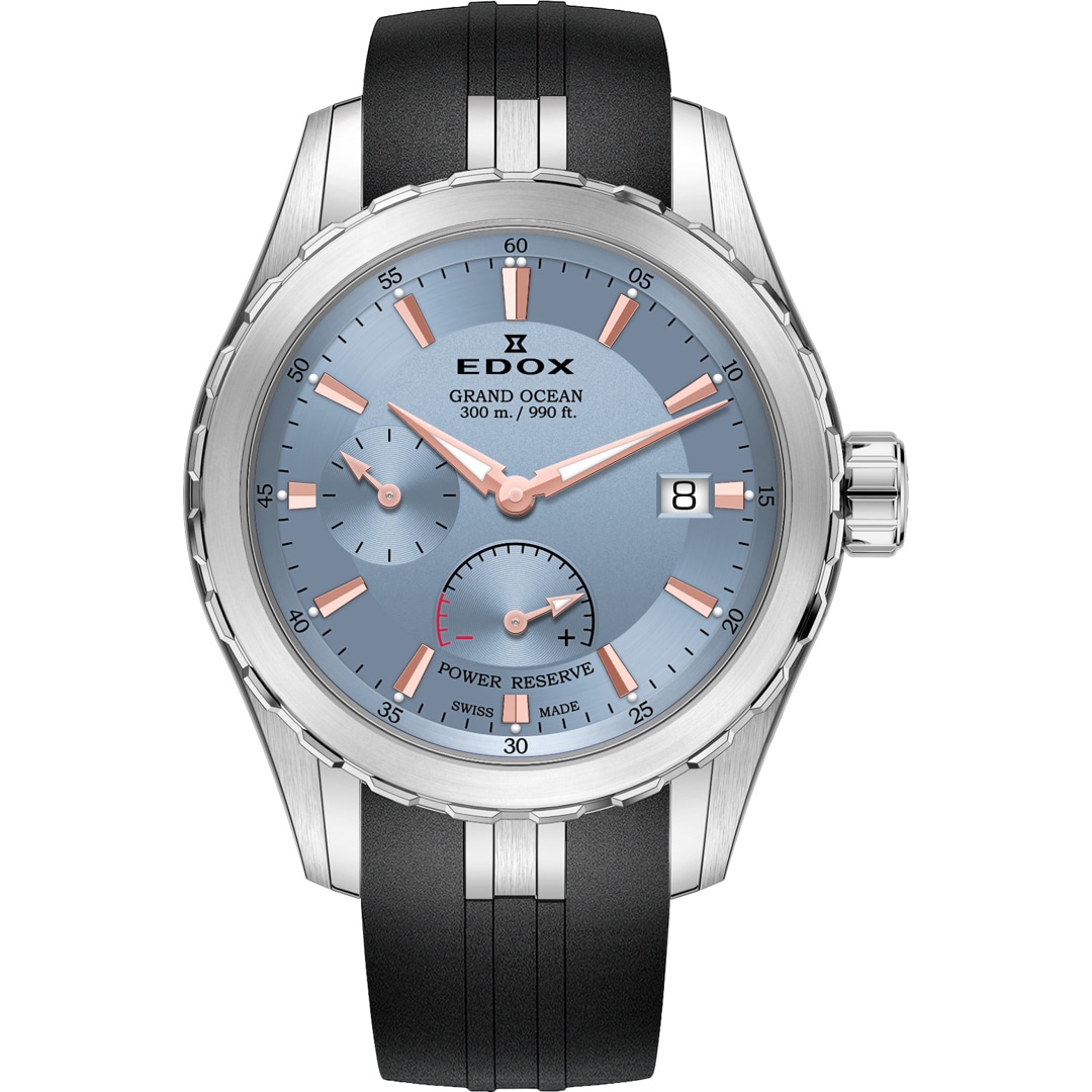 Edox Grand Ocean Small Second Power Reserve Hellblau