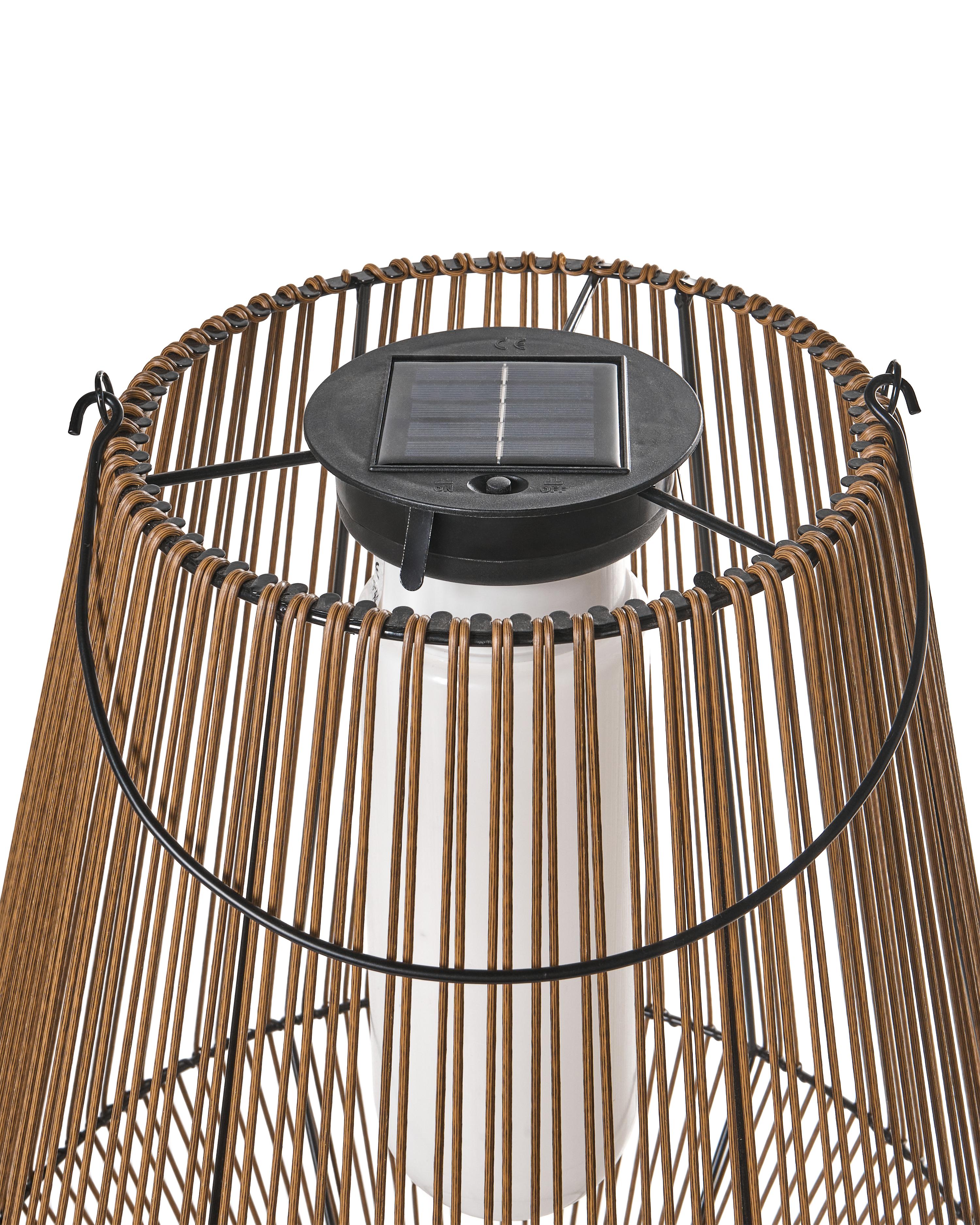 Lantaarn op zonne-energie LUSWISHI 68 cm Natuurlijk