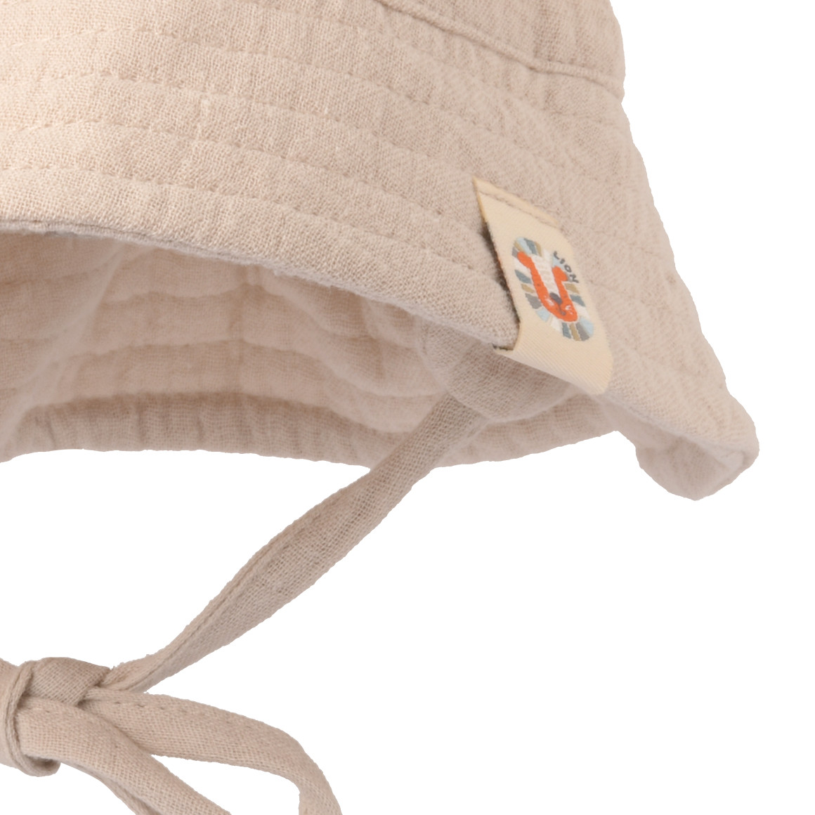 Topomini Baby Musselin-Hut mit Ohrenklappen beige
