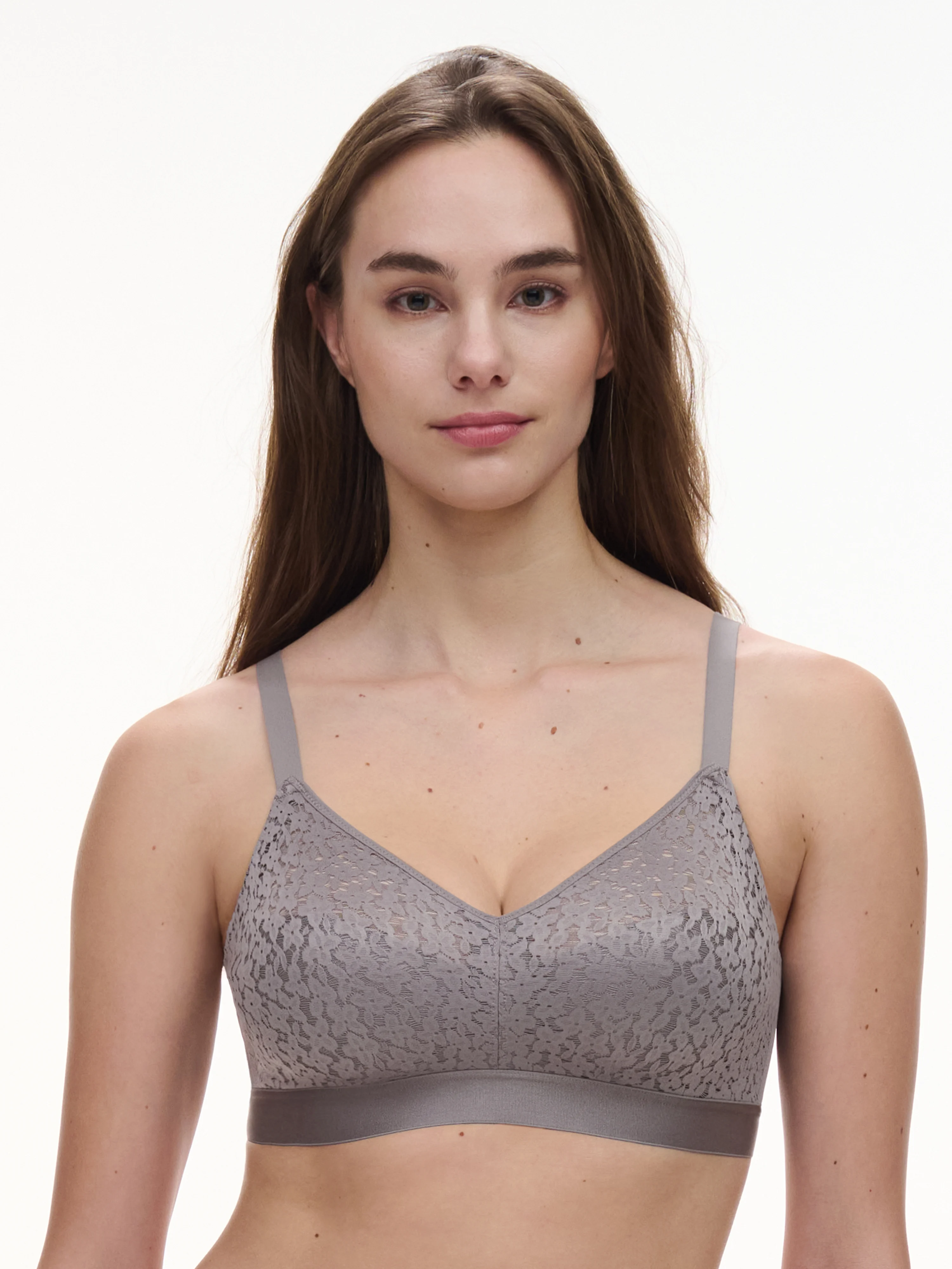 NORAH - Soutien-gorge sans armature maintien coques en dentelle | Gris
