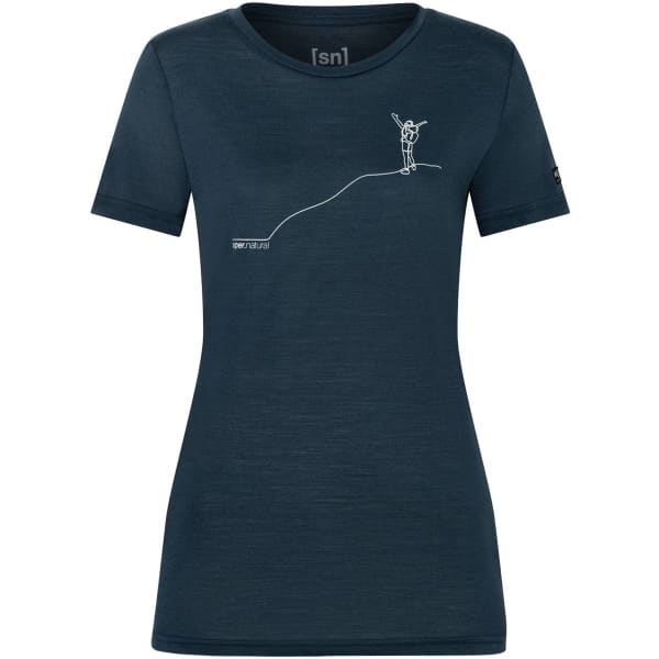 T-shirt randonnée SUPER.NATURAL W BERGGLÜCK TEE BLUEBERRY/FEATHER GREY