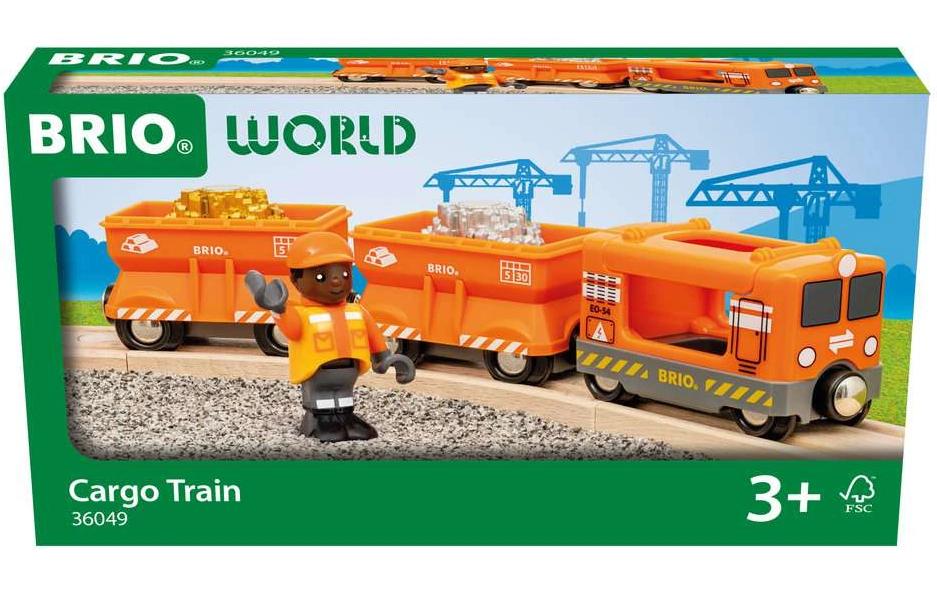 BRIO World Cargo TrainSpielzeugeisenbahn mit zwei Güterwaggons