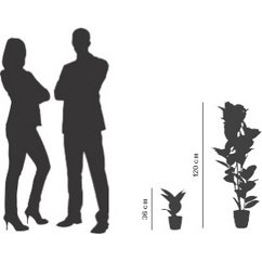 Plante artificielle 'caoutchouc', hauteur: 360 mm