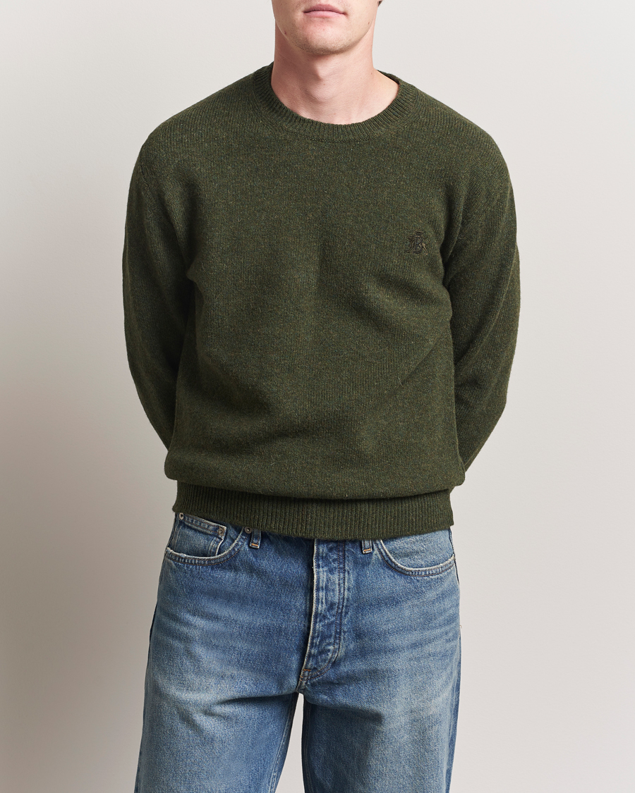 Baracuta Shetland Virgin Wool Crew Neck Beech