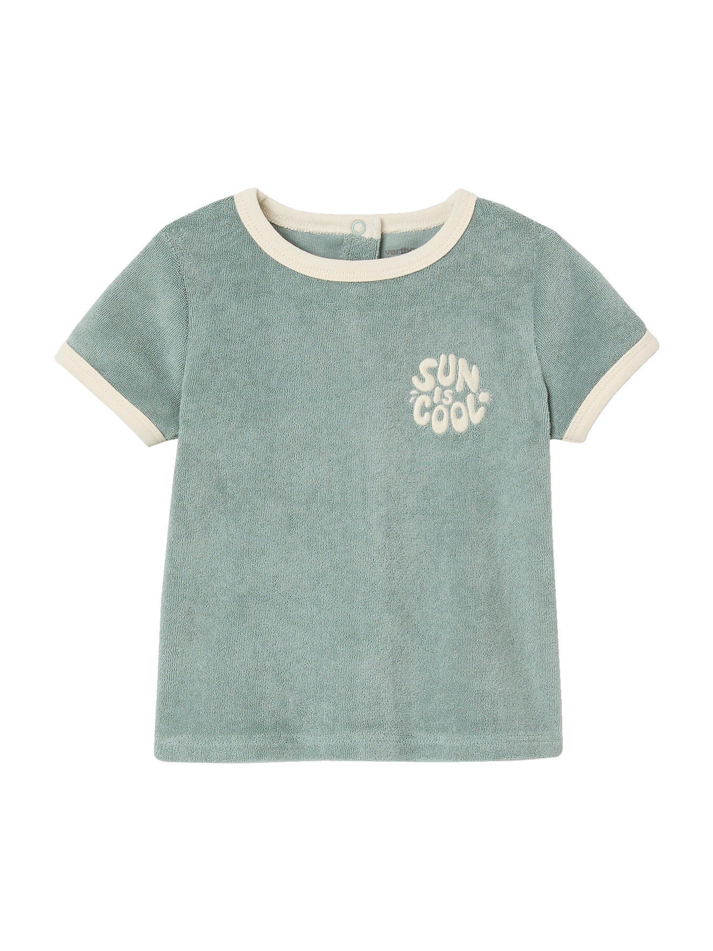 Vertbaudet Baby-Set aus Frottee: T-Shirt & Shorts graublau