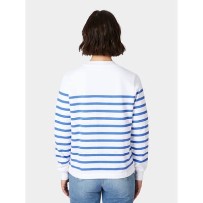 Damen-Sweatshirt, Weiß-Blau