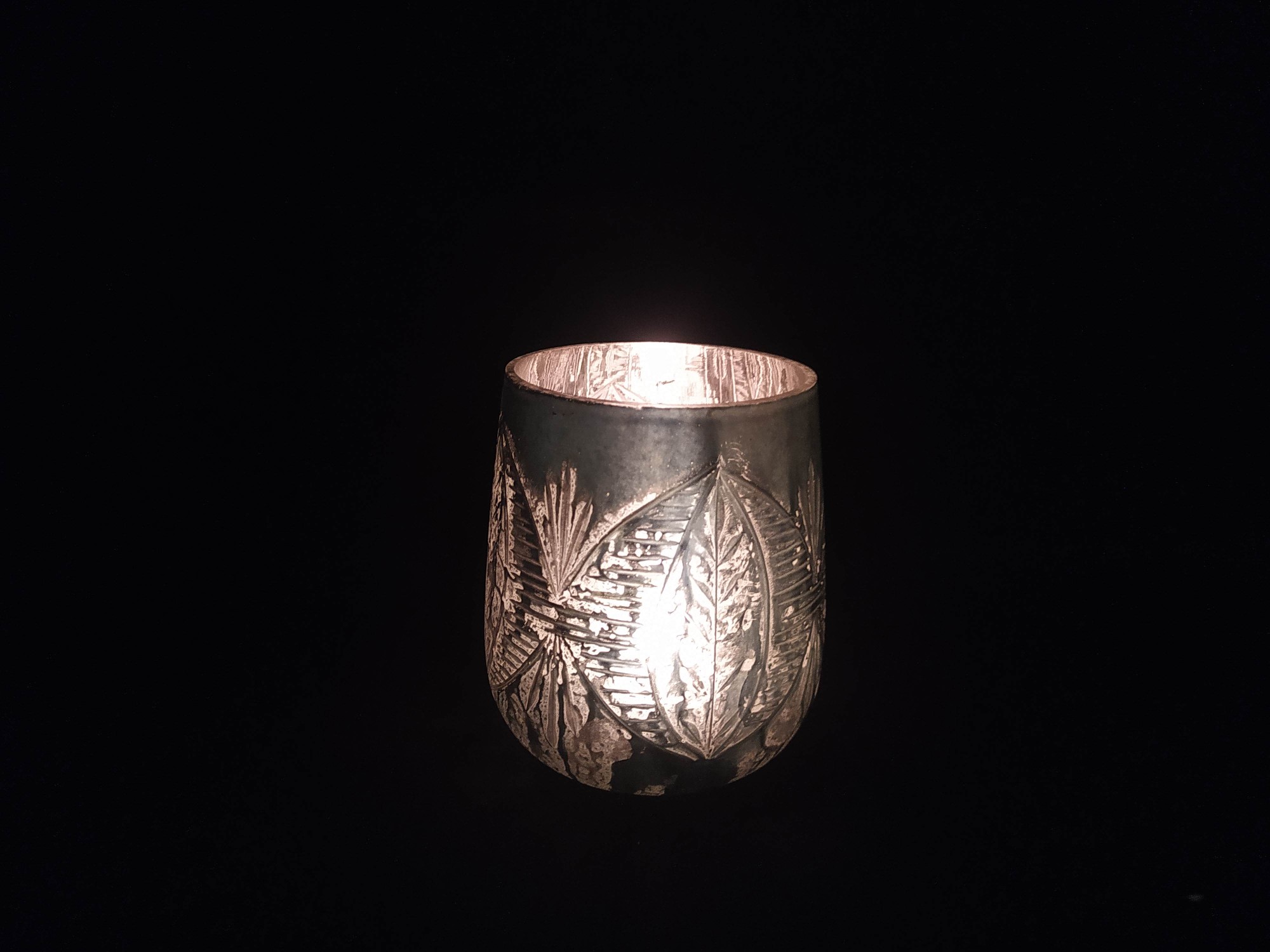 Windlicht 'Trebi', antik grün, Ø 10 cm, H 11 cm von fischer's lagerhaus