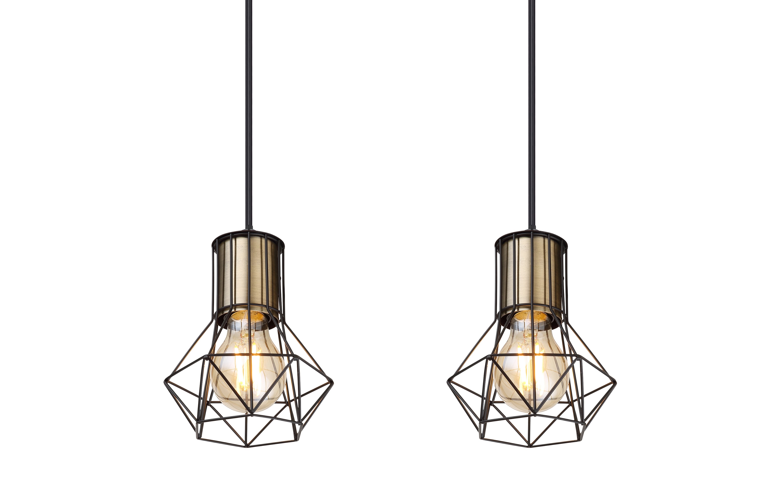 Pendelleuchte Priska, schwarz, 4-flammig, 72 cm