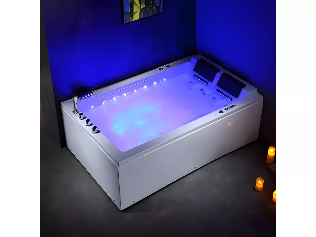 BAIGNOIRE BALNEO LORD DUO BLANC 2 PLACES ARCHIPEL® 185X120 - GAUCHE