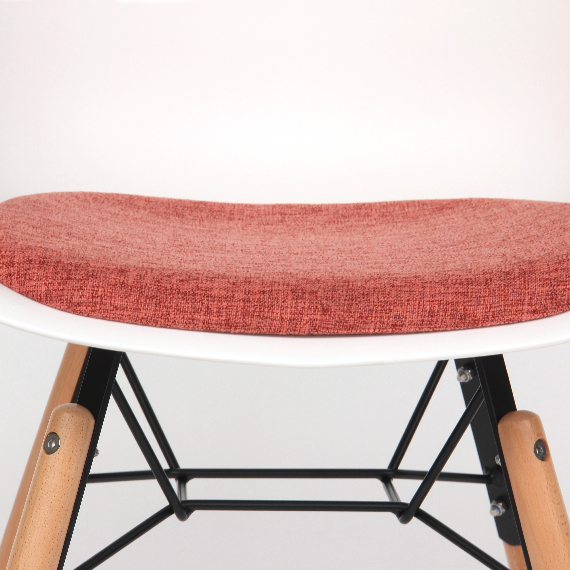 Stuhl 'Plomo', weiß, braun, orange, T 51 cm, B 59 cm, H 80 cm von fischer's lagerhaus