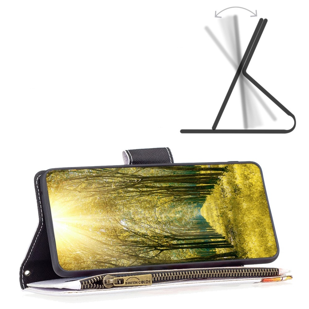 Samsung Galaxy S23 Ultra 5G Leder Wallet Etui Tasche mit 9 Kartenfächern   Münzfach - Blumen & Schmetterlinge