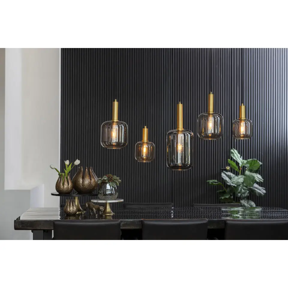 Hanglamp Lekar - Antiek Brons - 5L 110x22x32cm