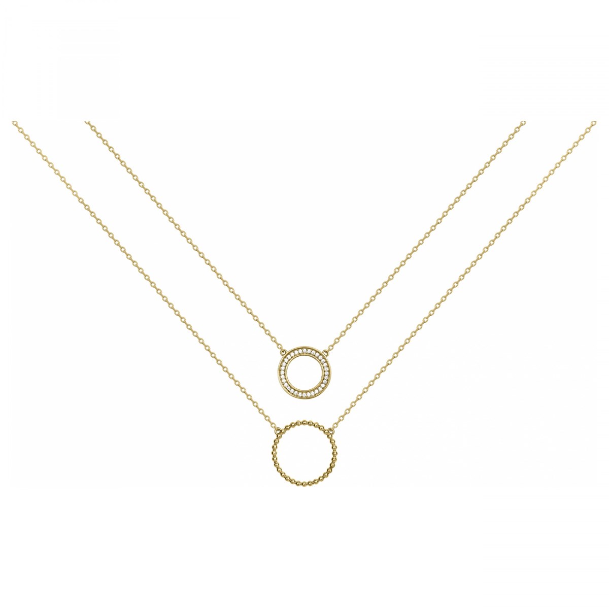 Collier en Plaqué Or avec oxyde de zirconium blanc