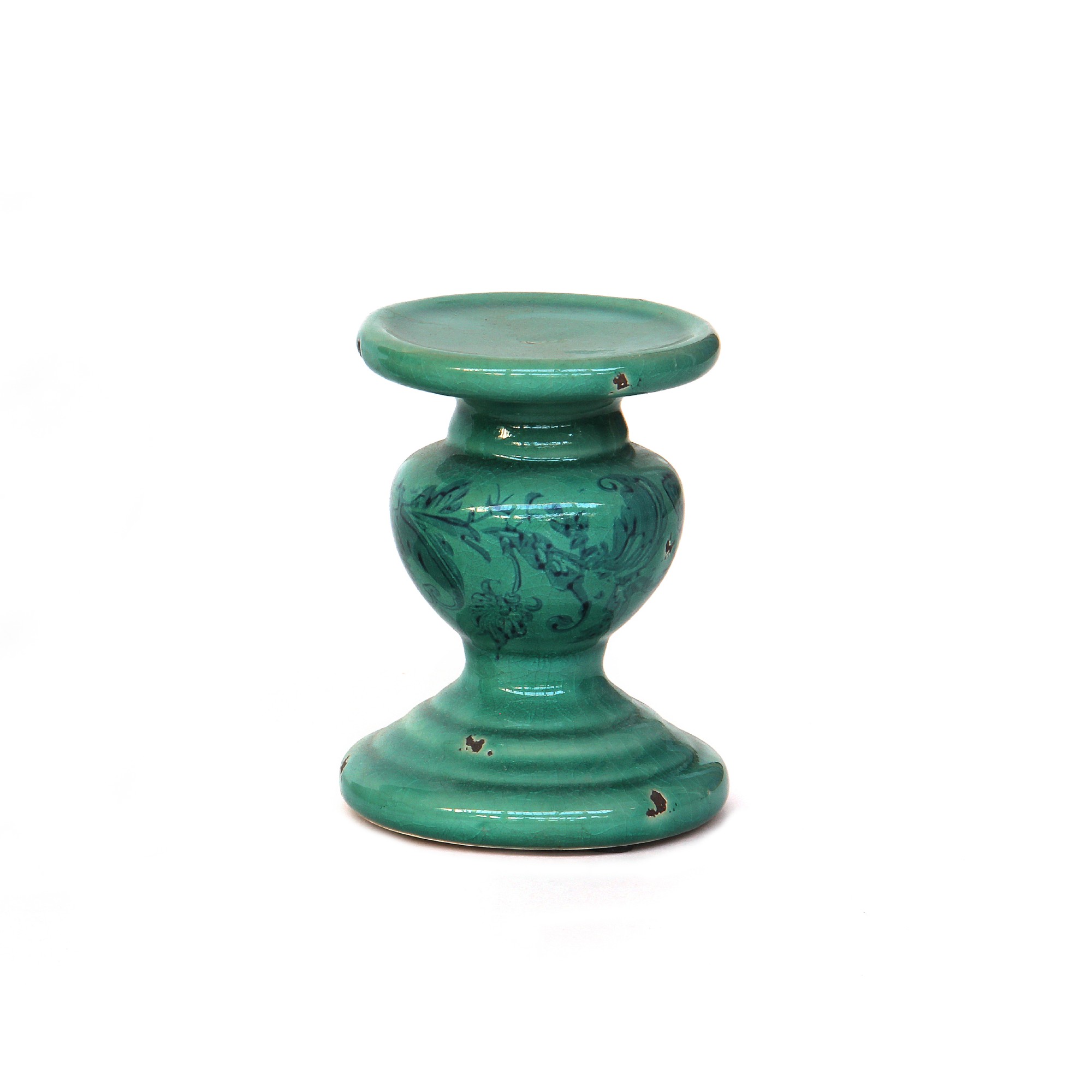Kerzenhalter Keramik, mintgrün, Ø 11 cm, H 14 cm von fischer's lagerhaus
