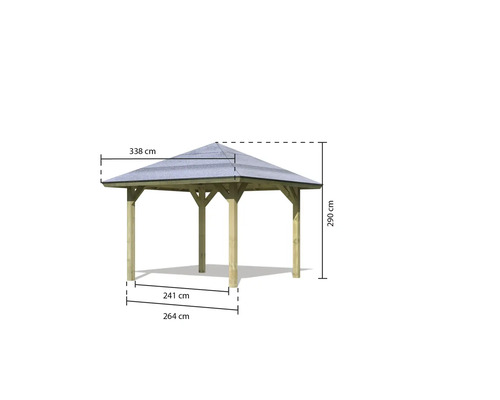 Karibu Classic paviljoen Achtrup 1 265 x 265 cm drukbehandeld