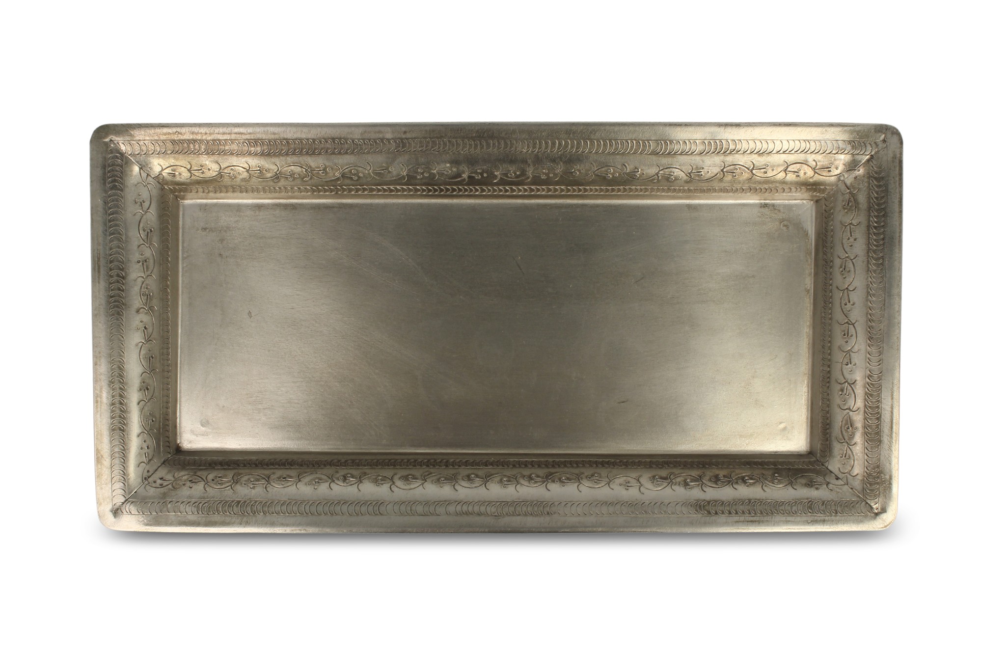 Teller eckig, silber, L 26 cm, B 13 cm, H 3 cm von fischer's lagerhaus