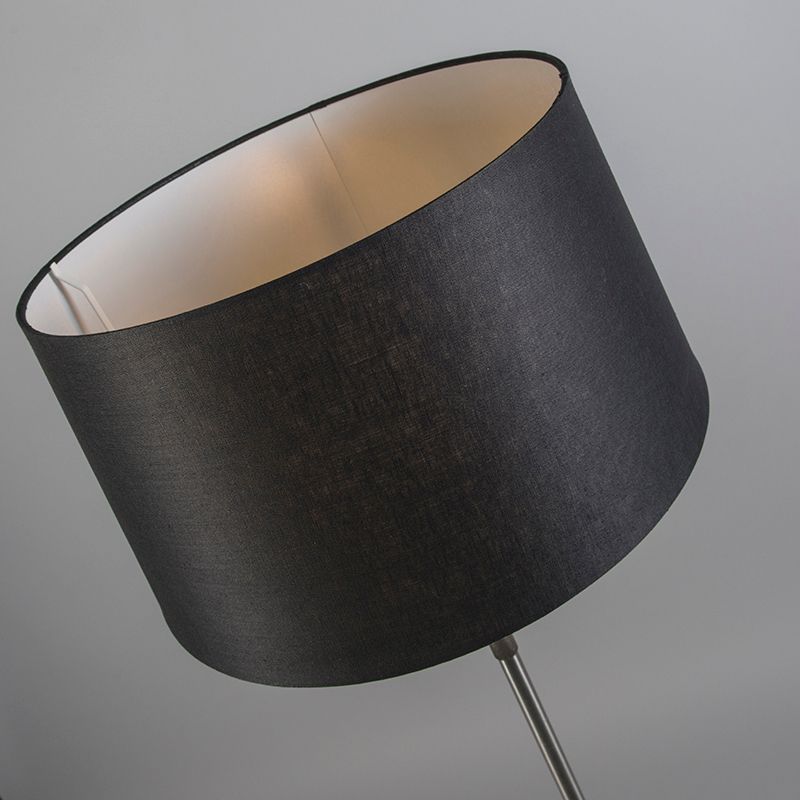 Vloerlamp staal met kap zwart 45 cm verstelbaar - Parte