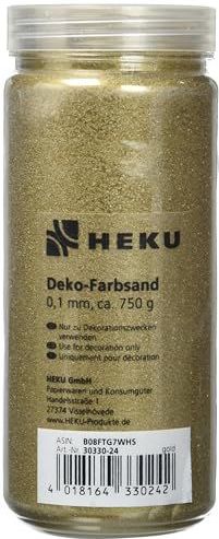HEKU 30330-24: Dekozand/gekleurd zand goud, 750g, in hersluitbare doos