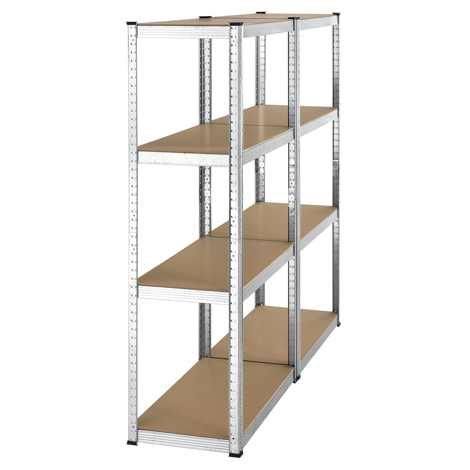 Juskys 3er Metall Regalsystem Easy | 1 Eckregal & 2 Schwerlastregale | 12 MDF Holz Böden | 960kg