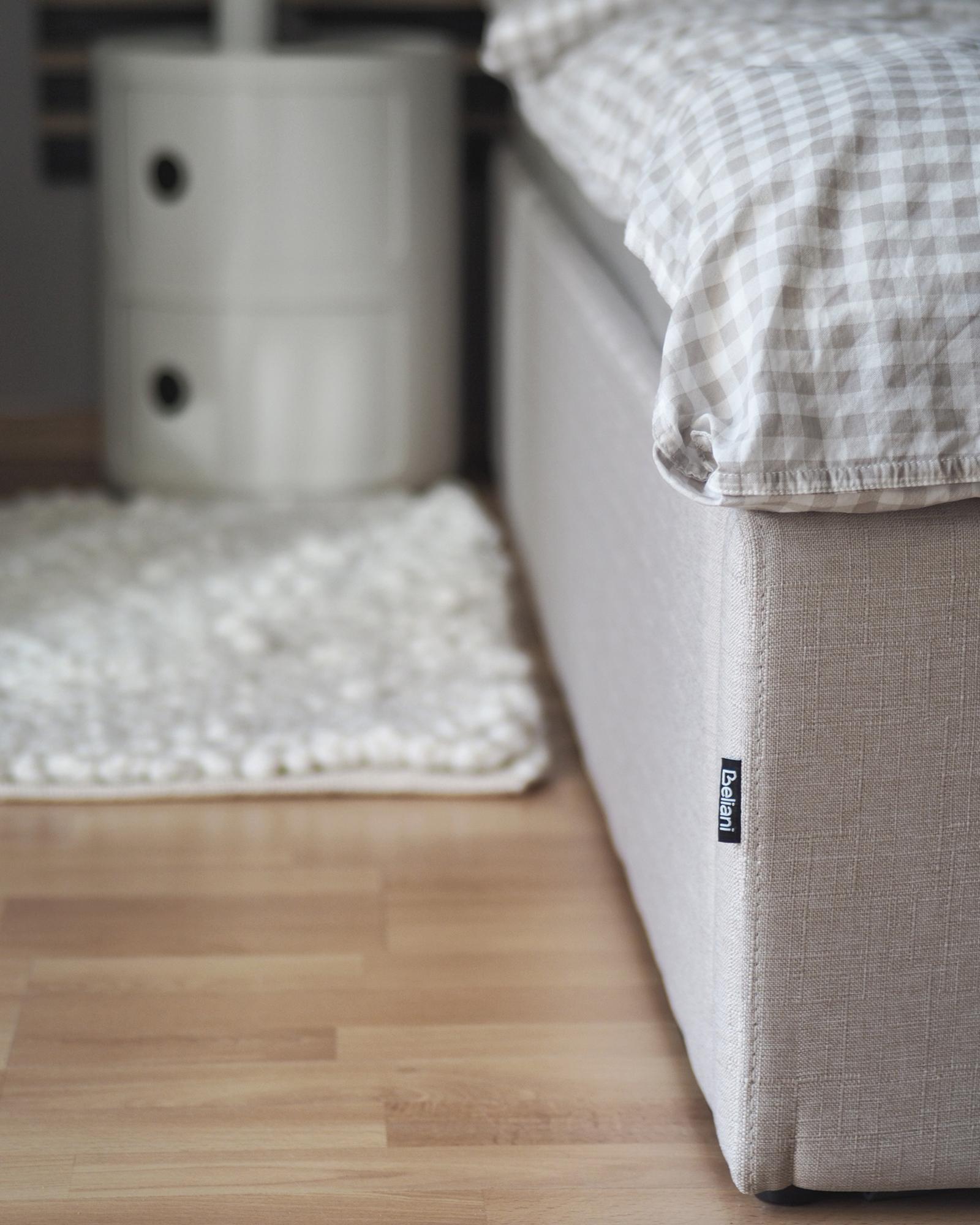 Opbergbed zonder hoofdbord Stof DINAN 180 x 200 cm Lichtbeige