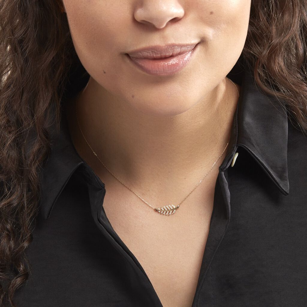 Collier Tourkia Or Jaune Oxyde De Zirconium