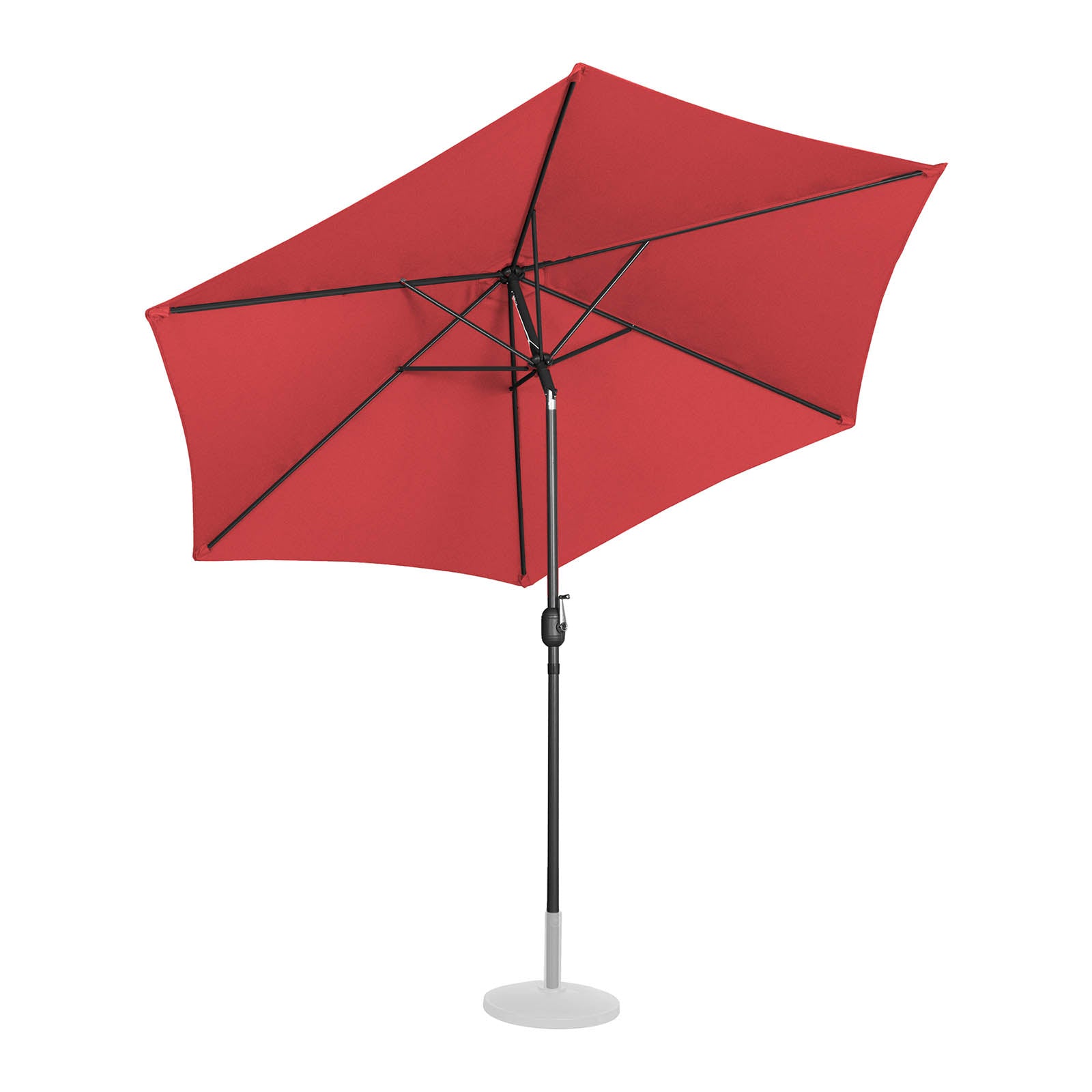 Parasol de terrasse hexagonal diamètre 300 cm inclinable bordeaux