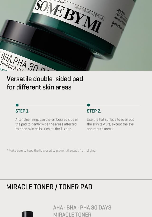 SOME BY MI - AHA, BHA, PHA 30 Days Miracle Truecica Clear Pad