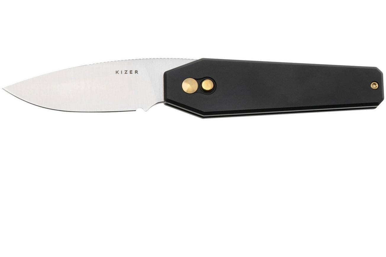 Kizer Tomb V3692A2, Satin Nitro-V, Black Aluminum zakmes, Bradley Diaz design
