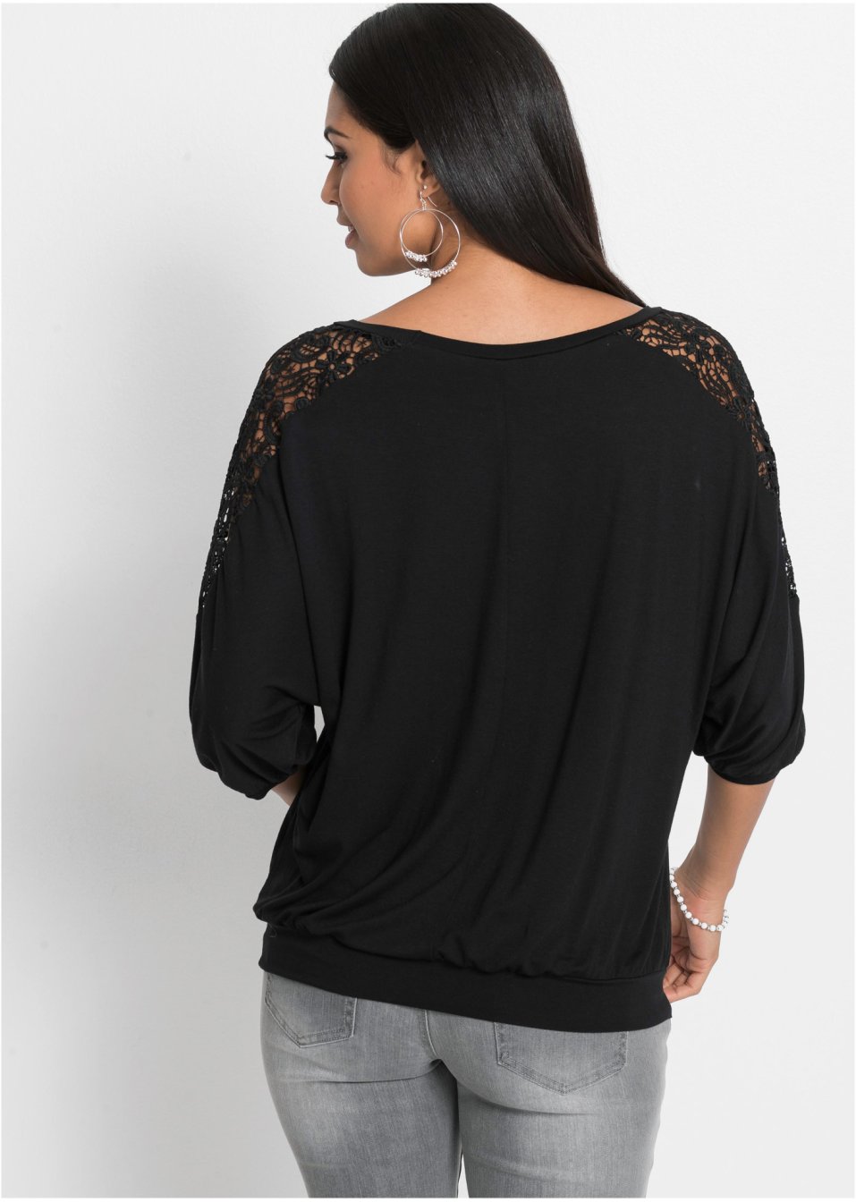 T-shirt oversize avec dentelle