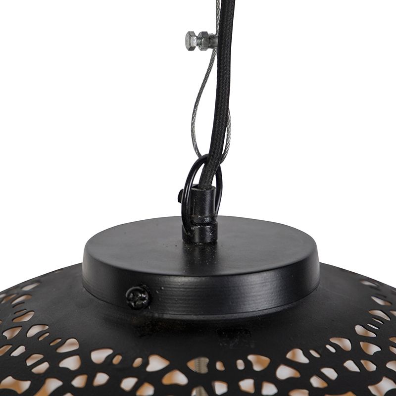 Oosterse hanglamp zwart met goud 45 cm - Radiante