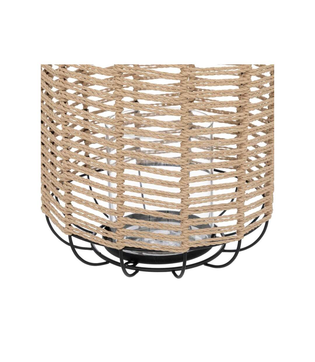 Lanterne Design en Métal Cosy 27cm Noir & Beige