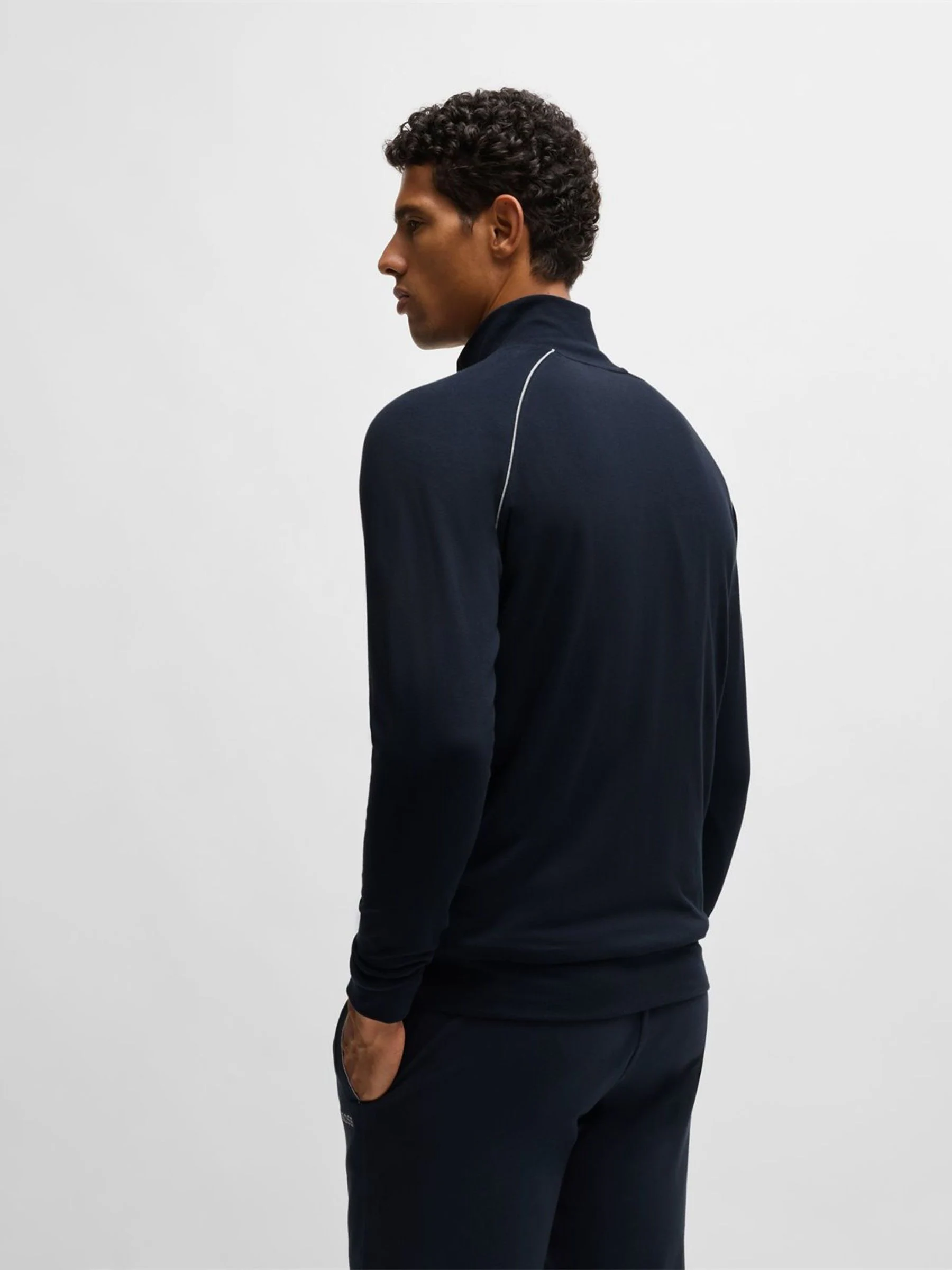 Blauw - BOSS stretchy katoenen Jack