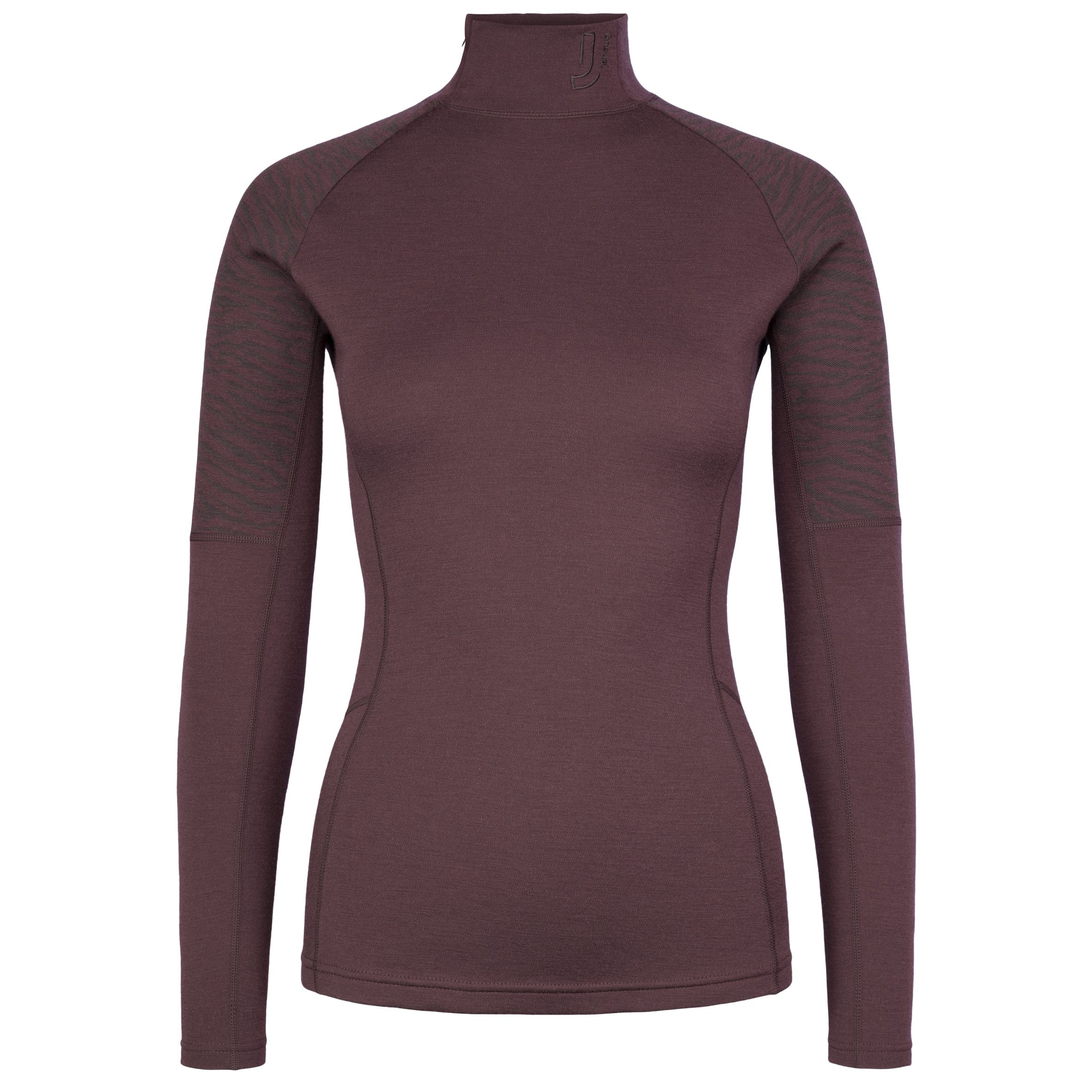 johaug elevate uld half zip langaermet baselayer t shirt dame 343 210666 brownish red
