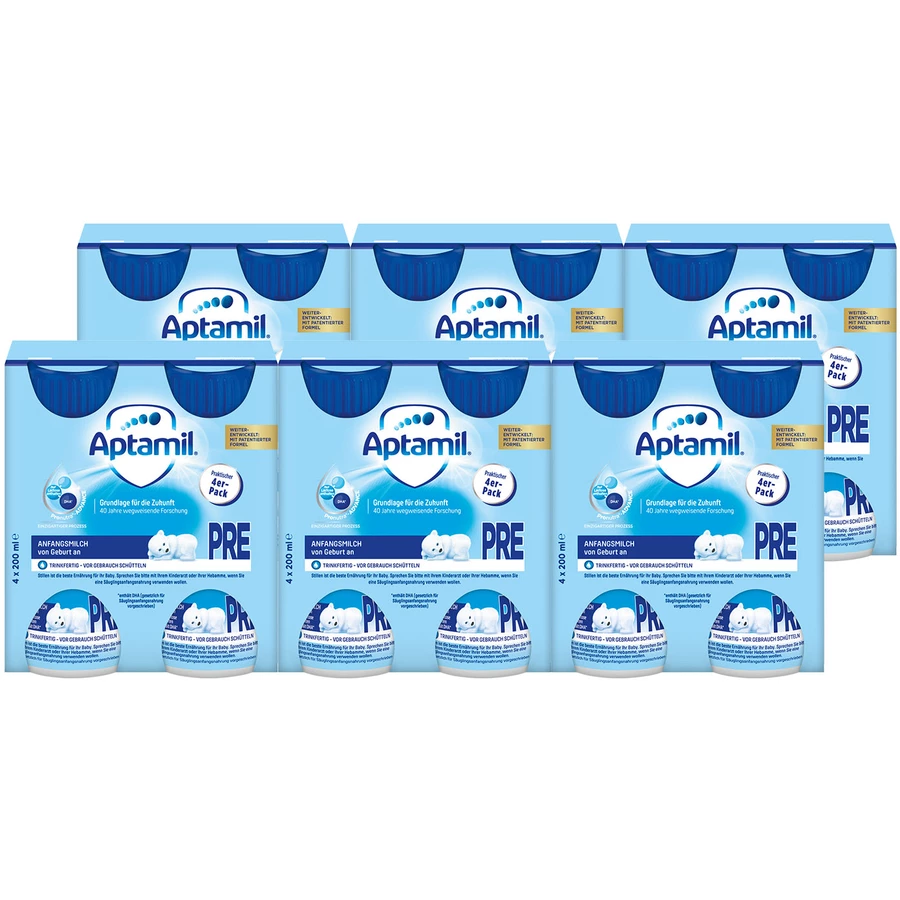 Aptamil Anfangsmilch Pronutra Advance Pre 6 x (4 x 200 ml) trinkfertig ab der Geburt