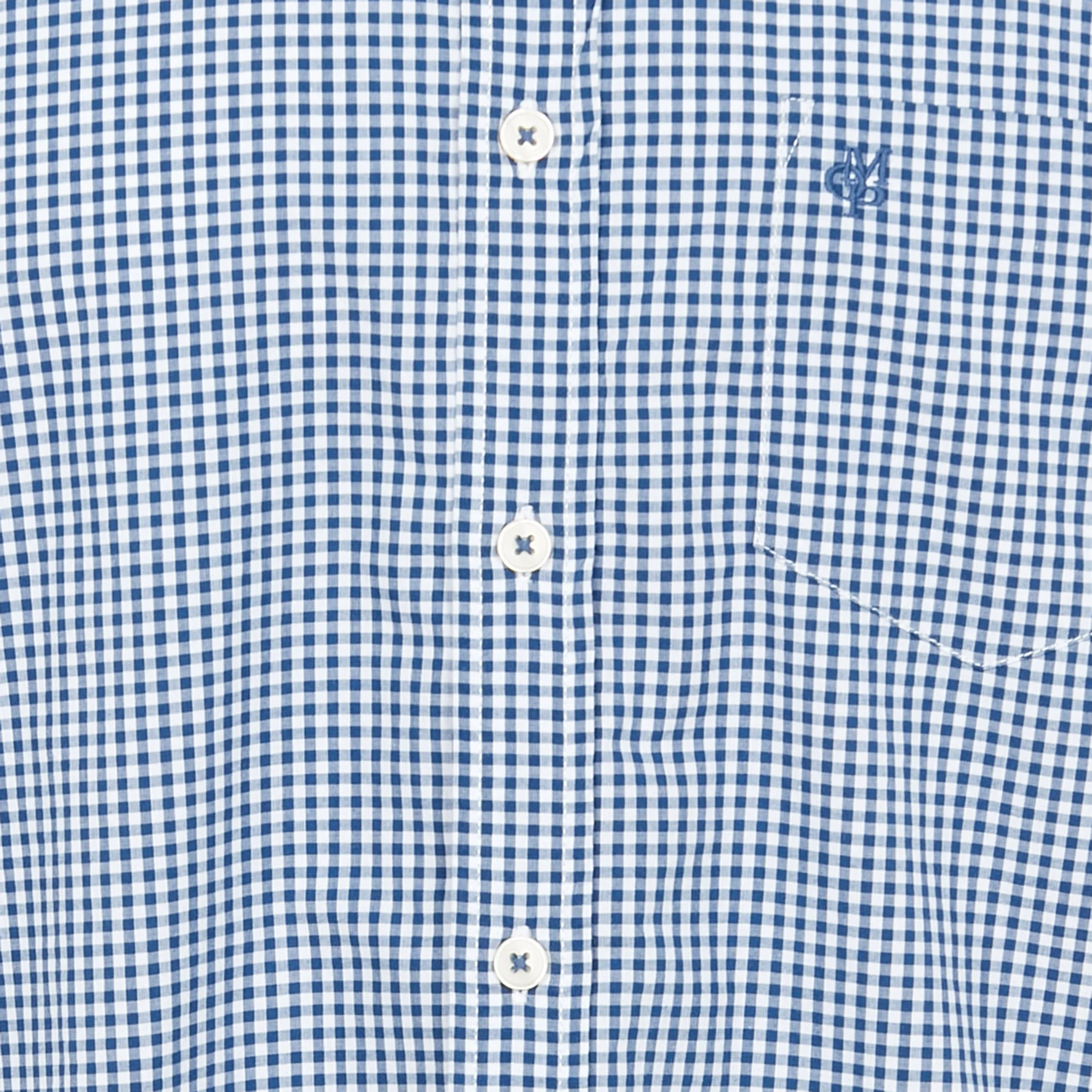 Chemise col classique regular fit à carreaux en coton | Blanc
