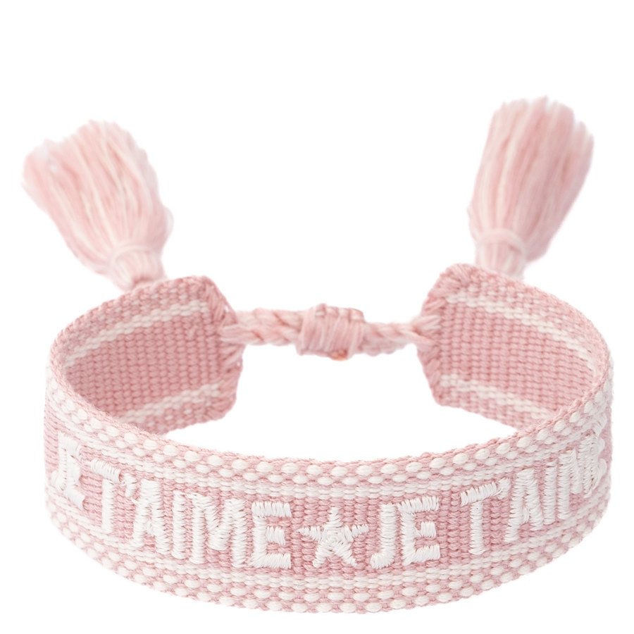 DARK Woven Friendship Bracelet Je T'aime Light Rose
