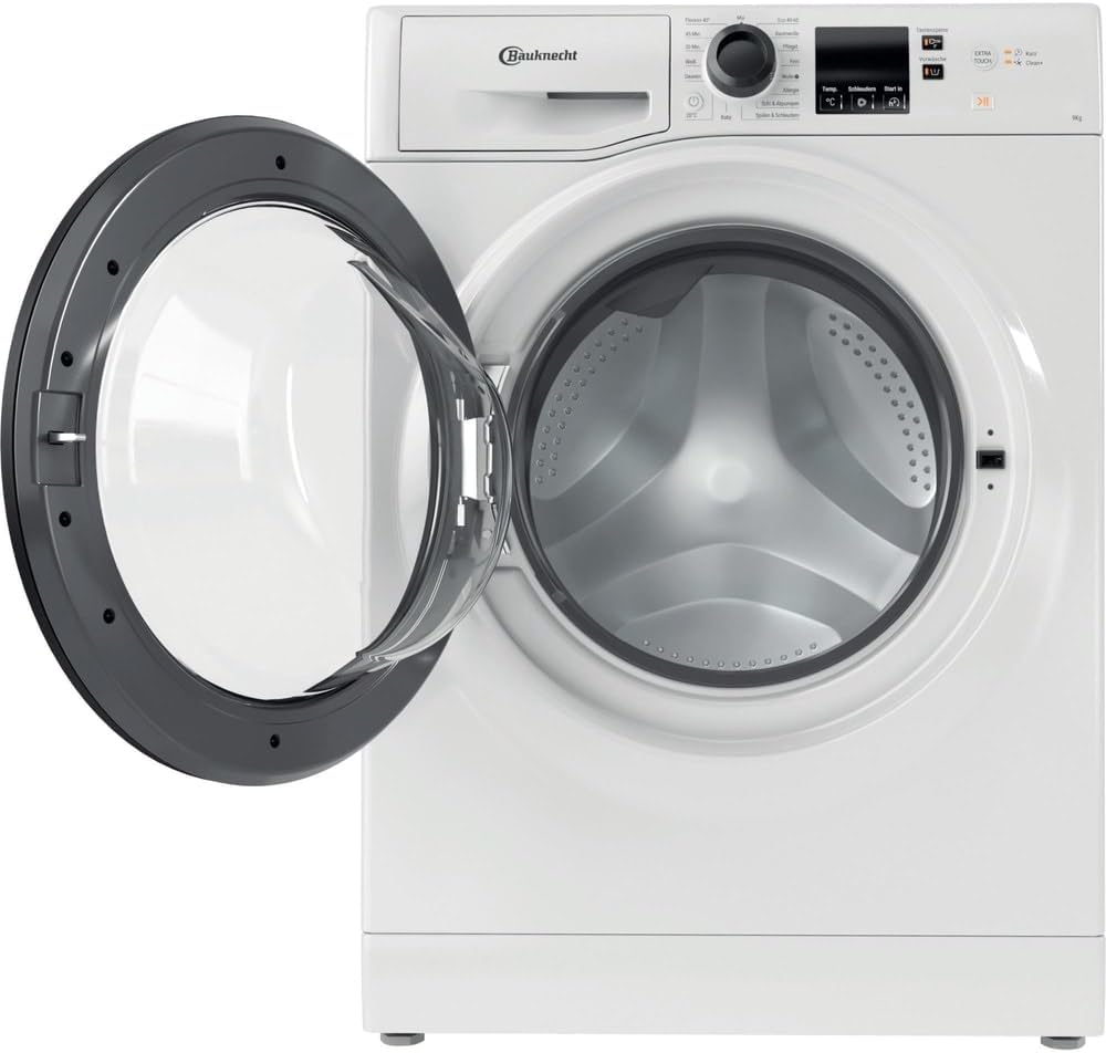 Bauknecht BPW 914 A Waschmaschine Frontlader/ 9kg/ kraftvolle Fleckentfernung/Kurz 45 / Clean Plus/Kurz 30 / Anti-Allergie Plus/Mengenautomatik/Option Extra Touch/Dynamic Inverter Motor, Weiß