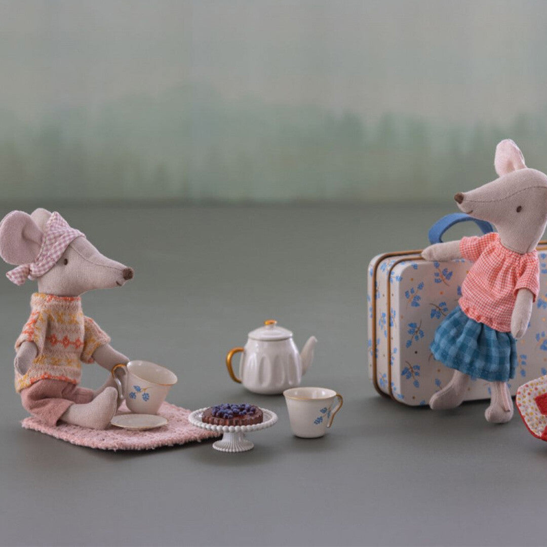 Maileg poppenhuis theeservies met taart