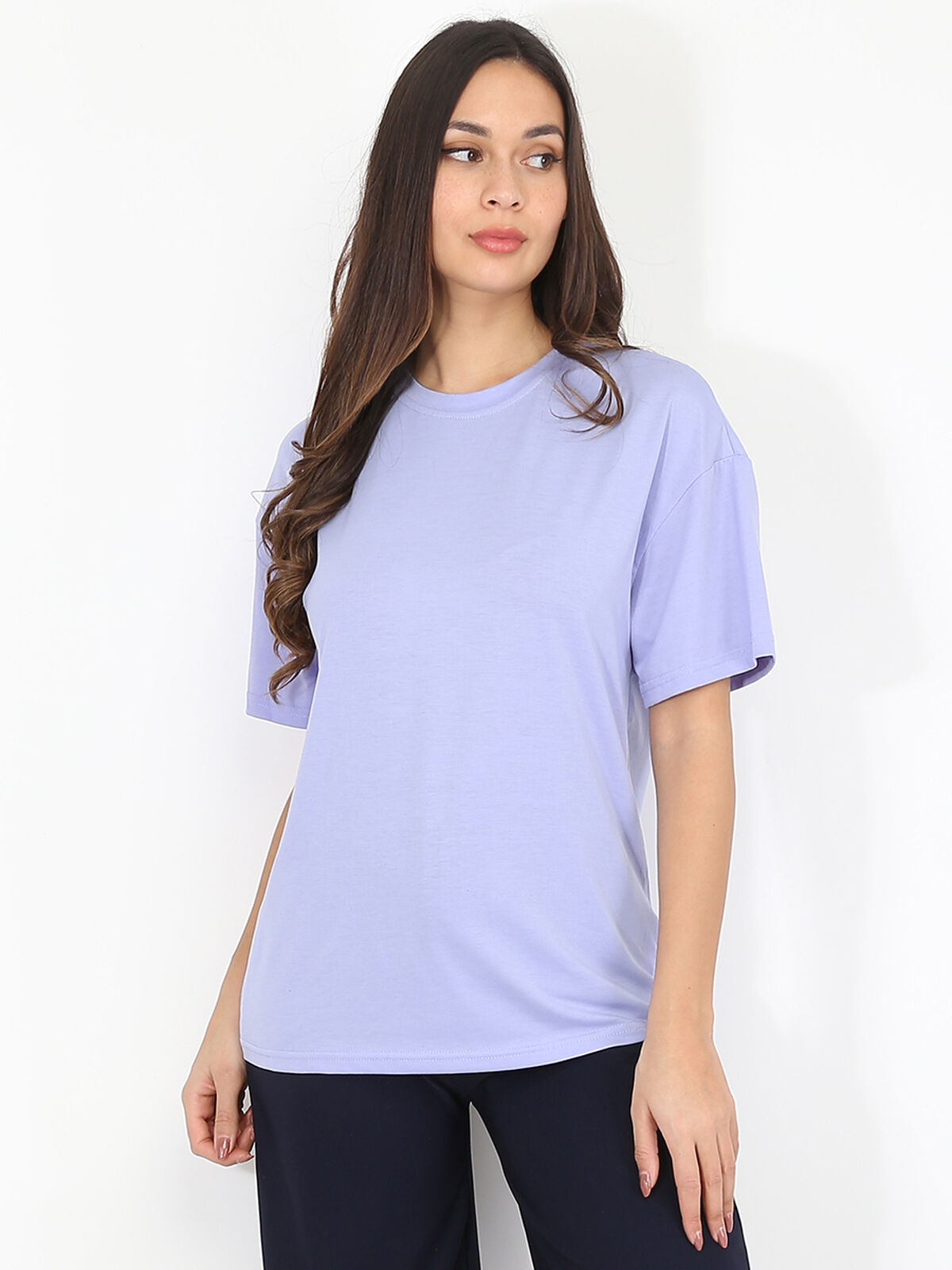 T-shirt en coton- Violet clair