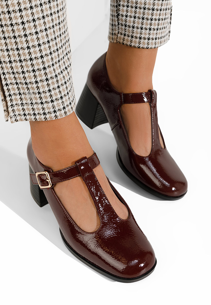 Chaussures à talon moyen bordeaux Vesita V2